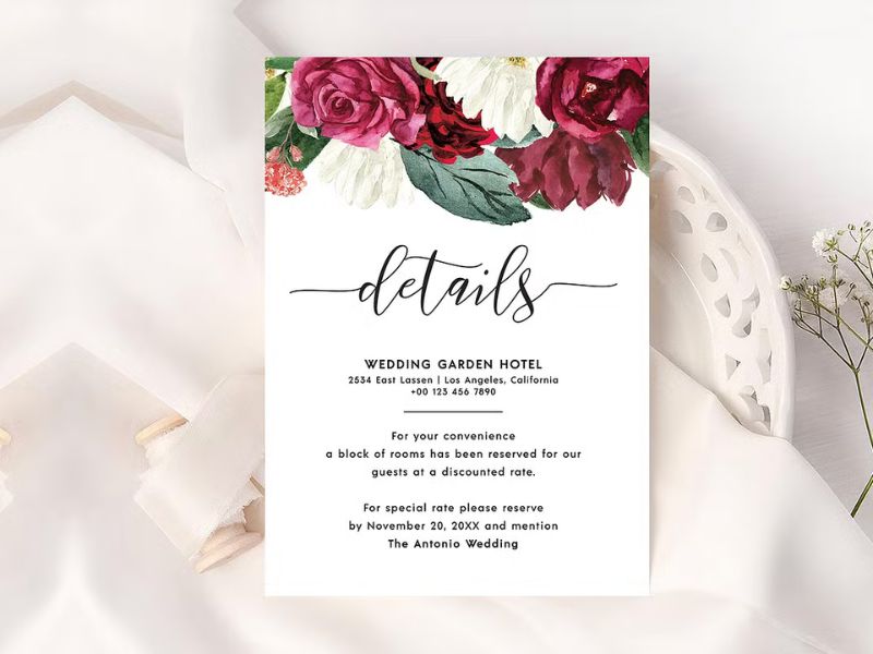 floral wedding invitation suite template