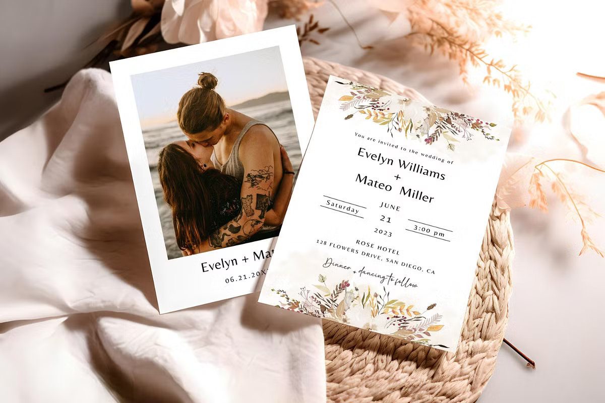 Minimalist Boho Wedding Invitation