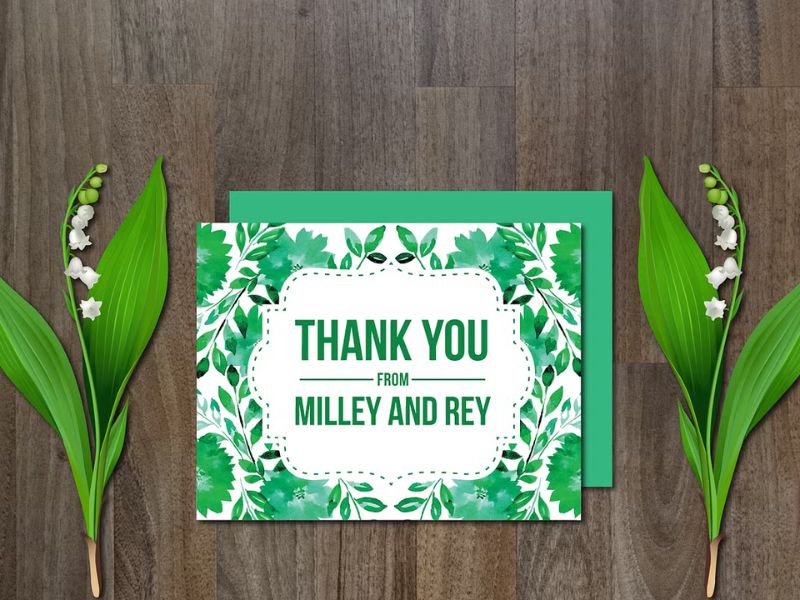 greenery wedding invitation suite with soft watercolor floral elements