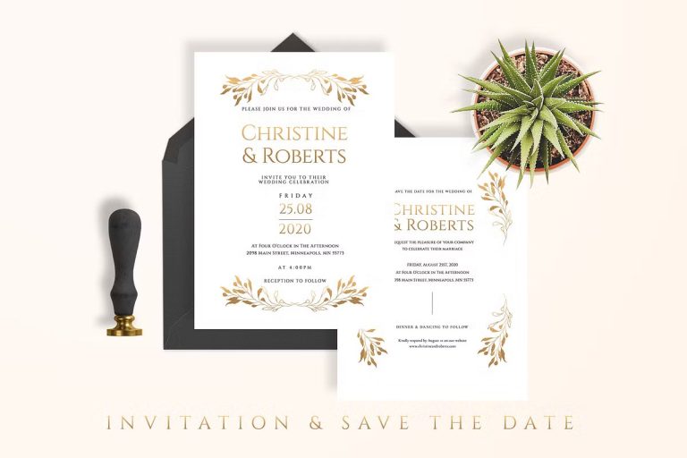 A curated collection of 5 luxury gold wedding invitation styles, from minimalist white to royal navy and floral sketches for 2026 weddings