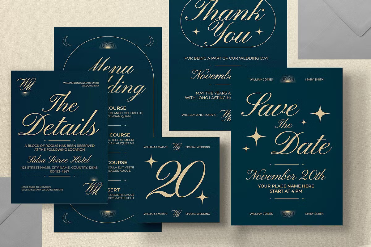 Elegant wedding reception insert card with minimalist typography.
