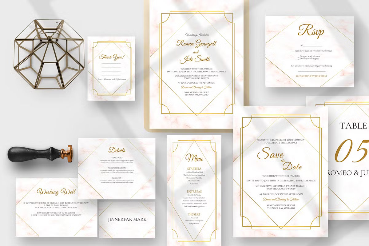 Premium Wedding Invitation Inserts Suite