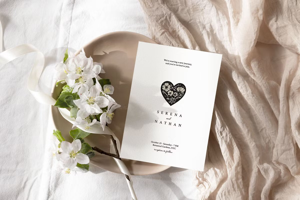 The Opal Suite A modern minimalist wedding invitation design for a clean and high-end aesthetic.