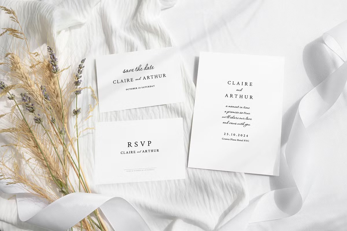 Zircon-Wedding Invitation Suite A timeless and elegant classic design with premium typography by CinderHeart Designs