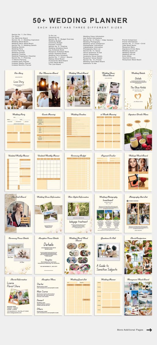 Complete Wedding Planning Bundle (Editable in Canva)